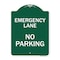Signmission Designer Series Emergency Lane No Parking, Green & White Aluminum Sign, 18" x 24", GW-1824-24109 A-DES-GW-1824-24109 - alternate 1